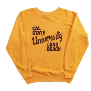 CSULB sweatshirt / 70s sweatshirt / 1970s Cal State University Long Beach raglan gusset sweatshirt Small 