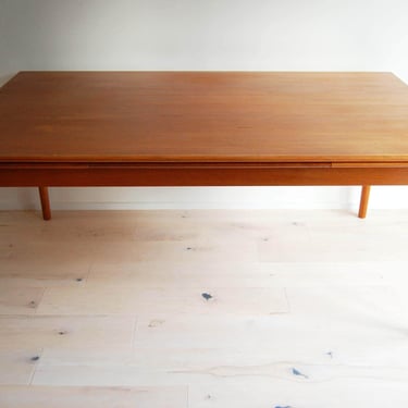 Danish Modern Teak Extendable Dining Table by AM Mobler Made in Denmark 