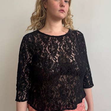 Vintage - Black Lace Top (XL/1X)