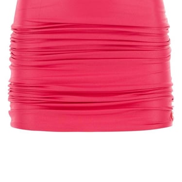 The Attico Woman Fuchsia Stretch Nylon Mini Skirt