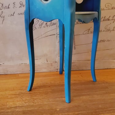 Free Standing Blue Blended Side Table or Nightstand
