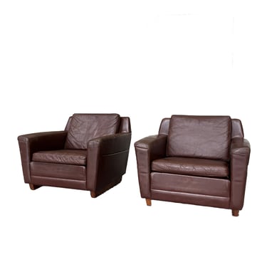 Pair of 1960s Rosewood and Leather Armchairs by Georg Thams