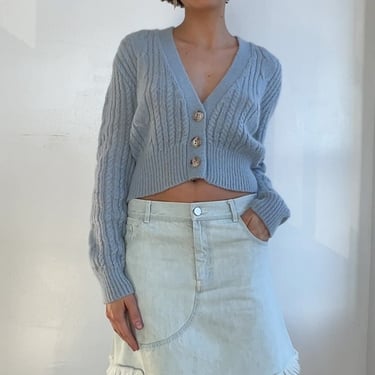 Soft Blue Cable Cardi (M)