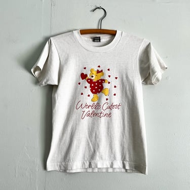 Vintage Cute Valentines Bear T Shirt Size S 