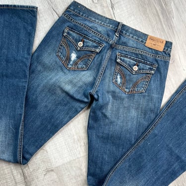 2000s Hollister Low Rise Denim Jeans with Distressed Details