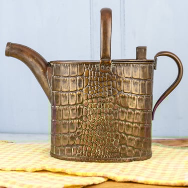 Antique English Crocodile Brass Watering Can