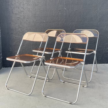 Lucite & Chrome Italian Folding Chair