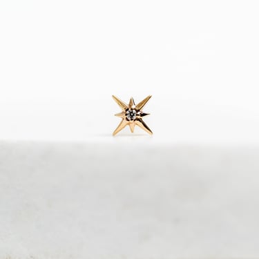 Single Gold 9K Diamond Star Stud