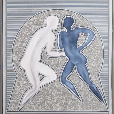 Untitled - Couple (Blue) by Martin Barooshian 