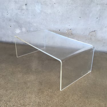 Vintage Clear Lucite Waterfall Coffee Table