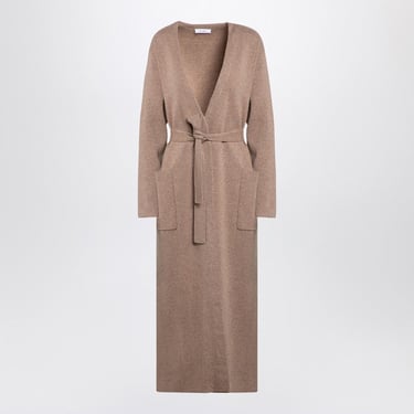 Max Mara Beige Wool And Cashmere Long Cardigan Women