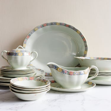 1930s grindley almond petal rainbow 28 piece dish set