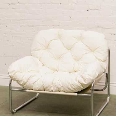 White Tufted Chrome Chair