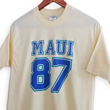 vintage Maui shirt / 80s Hawaii shirt / 1980s Maui 87 souvenir Hawaii single stitch deadstock t shirt Small 