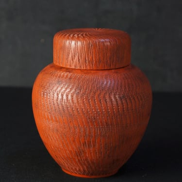 Japan Cha-tsubo Tokoname ceramic tea leaf holder 1900 wood kiln craft 