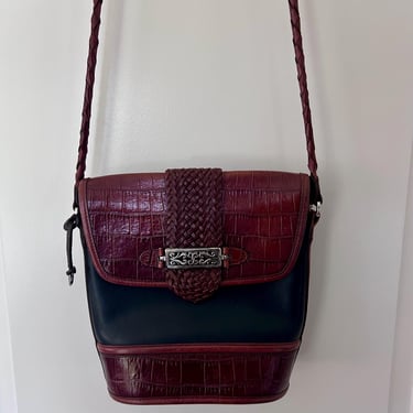 Vintage 90s Brighton Collection leather bucket crossbody bag 