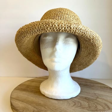 Corroboree Australia Cottage Wicker Woven Round Bow Detail Spring Hat - Medium 