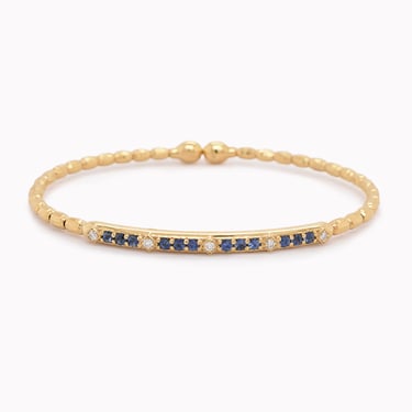 Beaded Sapphire &amp; Diamond Cuff Bracelet