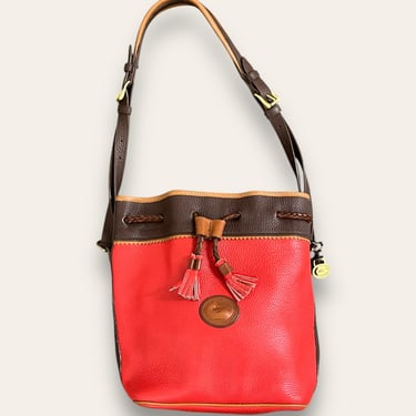 Vintage 1990’s Red Dooney & Bourke Bucket Leather Bag