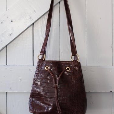 Beautiful Vintage Italian Embossed Leather Bag