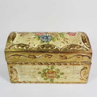 Pretty Florentia Gold Wood Box - Florentia Trinket Box 