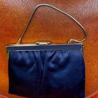 50's Ande Navy Blue & Gold Convertible Clutch