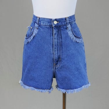 90s No Excuses Fringe Jean Shorts - 31