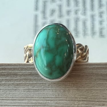 Chain Bronze Band - Turquoise - Size 4.25