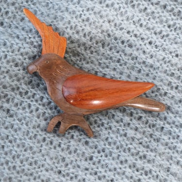 Wooden Cockatiel Brooch