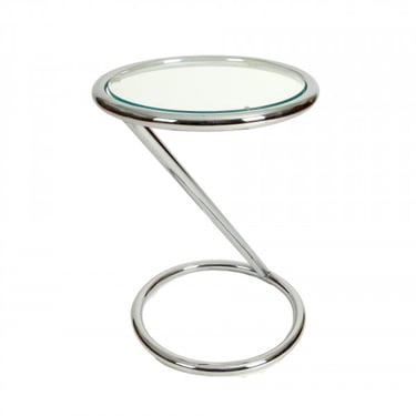 Cantilevered Chrome Side Table