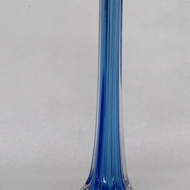 Murano Style Hand Blown Cobalt Blue Glass Elephant Foot Small Bud Vase 3458B