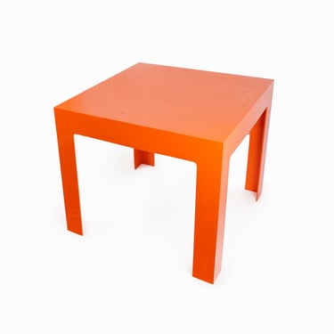 Kartell Style Acrylic Coffee Table Orange Large Parsons Era Square Vintage 