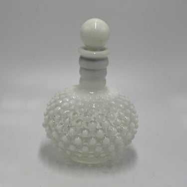 vintage Fenton opalescent moonstone hobnail apothecary bottle 