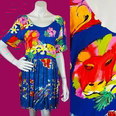 Jams World Lion Print 1990s Sun Dress