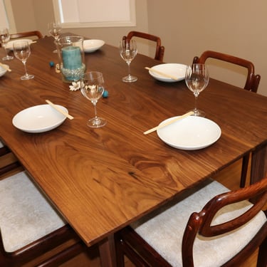 FREE SHIPPING ~ Personalized size walnut solid dining table for 6 Persons or more 