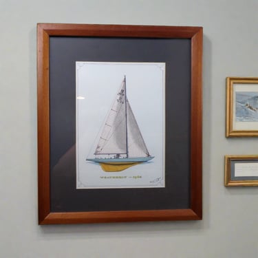 # Howard Rogers Framed Ship Art - Weatherly 1962
