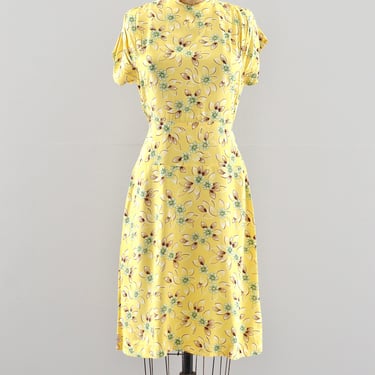 Vintage 1940s Floral Dress