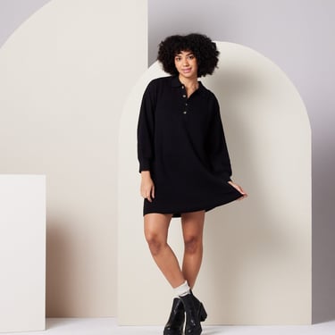 Griffin Sweater Dress in Black Organic Cotton