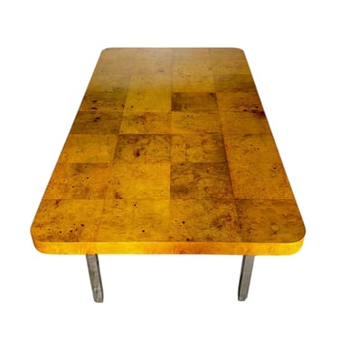 Milo Baughman for Thayer Coggin Burlwood and Chrome Dining Table, 1960