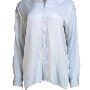 Vince - Pale Blue Silk Blend Button Down Shirt Sz S