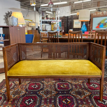 Mid Century Cane Back Bench/Settee, c. 1970s