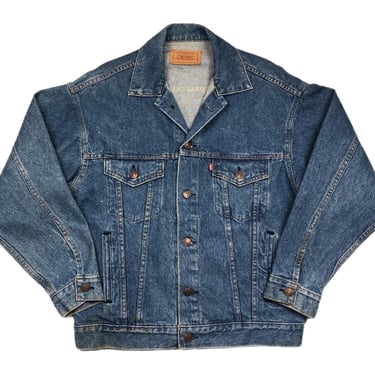 Vintage 90s Levis Type 3 Made in USA Medium Wash Denim Trucker Jacket Size Small/Medium 