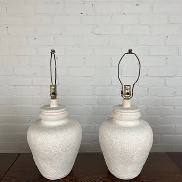 Pink and White Vintage Table Lamps (No Shade) 