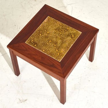 Brown Saltman by John Keal Walnut and Painted Copper Side/End Table, 1960