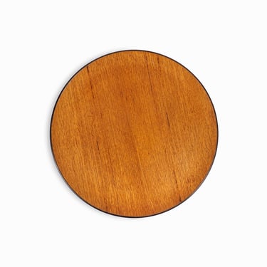 Mid Century Teak Tray Wooden Plate Round Vintage 