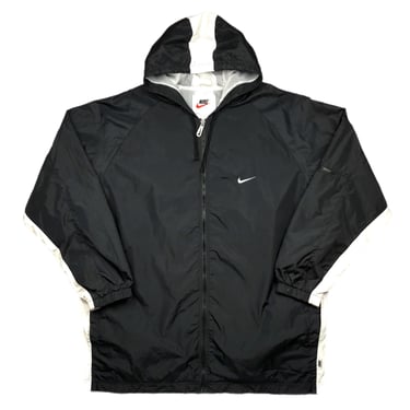 Vintage 90s Nike Black & White Double Sided Lightweight Swoosh Windbreaker Jacket Coat Size XL/XXL 