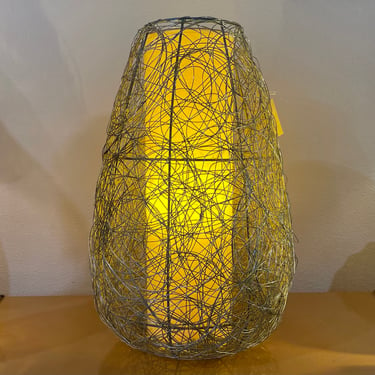 Vintage 60s Metal Mesh Table Lamp 