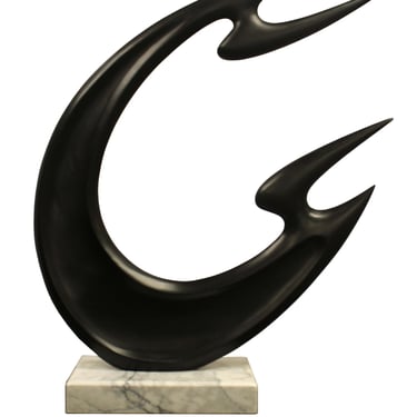 Contemporary Bronze Abstract Sculpture on Marble Base 