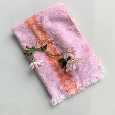 Pink and Orange Vintage Hand Towel