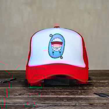 Ready to Ship | Trucker Hat | Hand Printed | Willie | Red Hat 